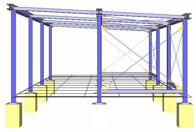 Model 3D garażu stalowego - widok z boku Virtual Steel