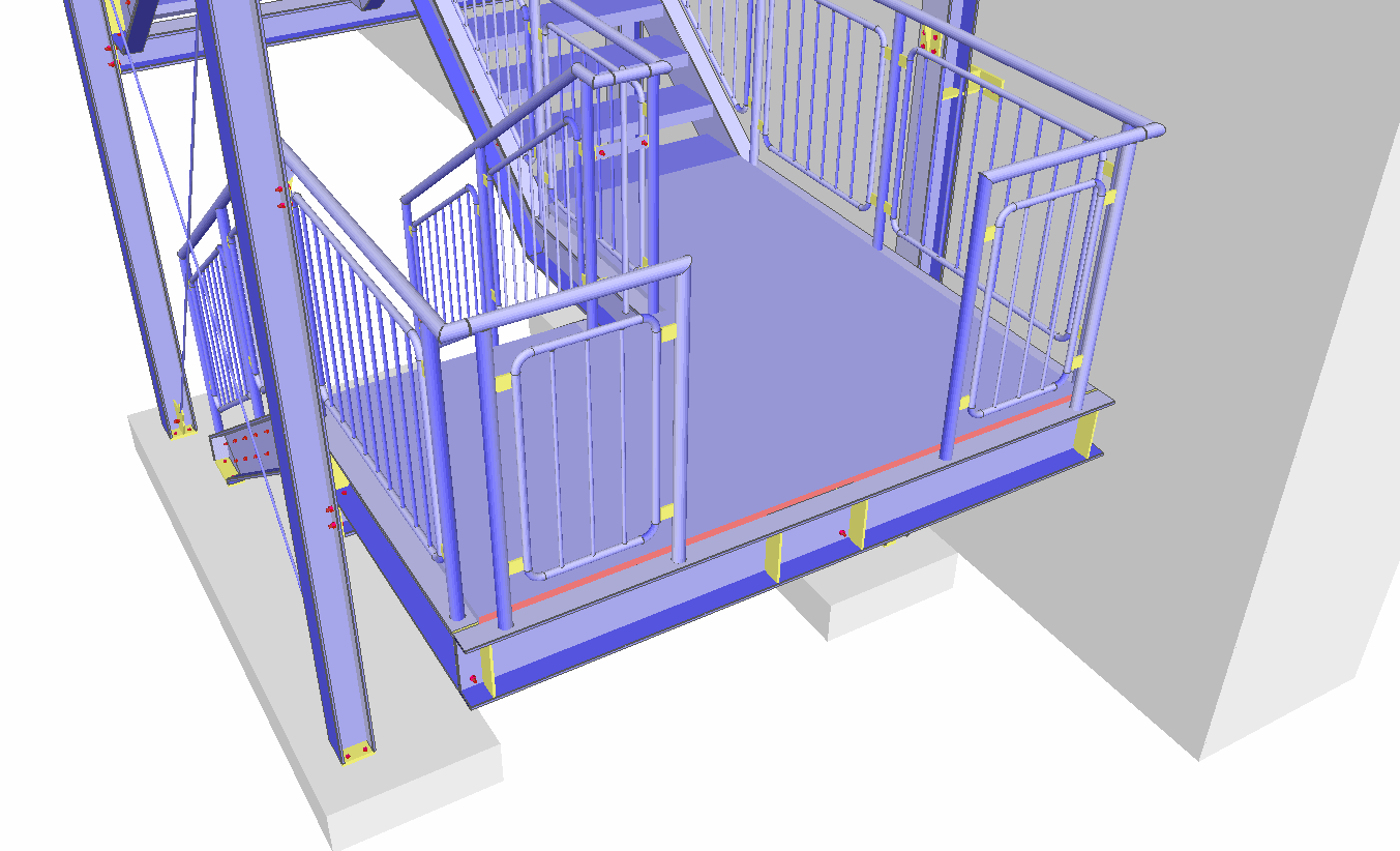 Model 3D schodów przemysłowych Virtual Steel