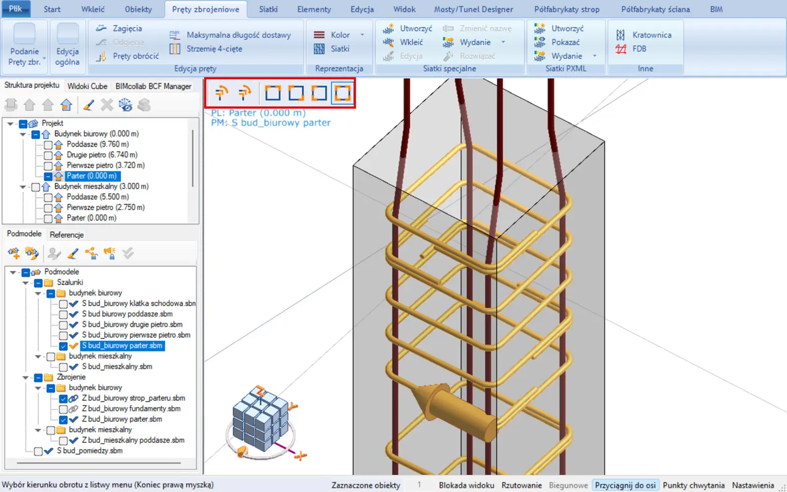 Modyfikacja lokalizacji zamków w strzemionach na modelu 3D